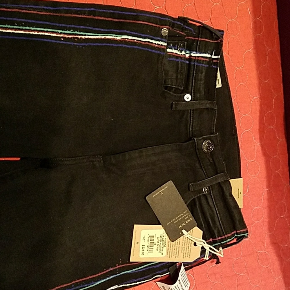 Unique NWT True Religion Jeans Sz 25W Hand painted